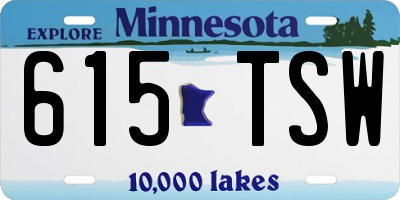 MN license plate 615TSW