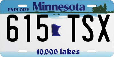 MN license plate 615TSX