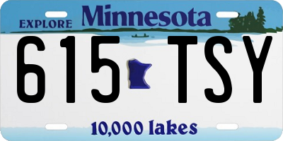 MN license plate 615TSY