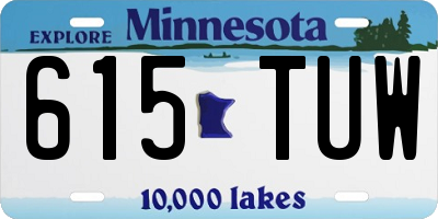 MN license plate 615TUW