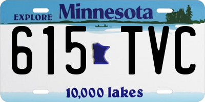 MN license plate 615TVC