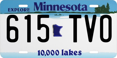 MN license plate 615TVO