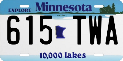 MN license plate 615TWA