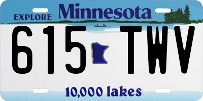 MN license plate 615TWV