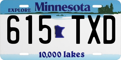MN license plate 615TXD