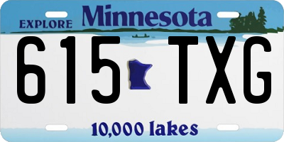 MN license plate 615TXG