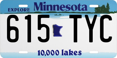 MN license plate 615TYC