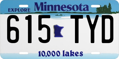 MN license plate 615TYD