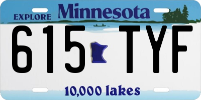MN license plate 615TYF
