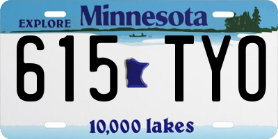 MN license plate 615TYO