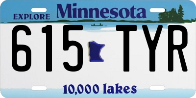 MN license plate 615TYR