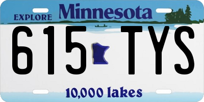 MN license plate 615TYS