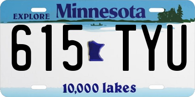 MN license plate 615TYU