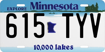 MN license plate 615TYV