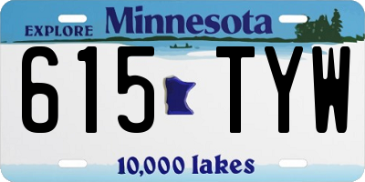 MN license plate 615TYW