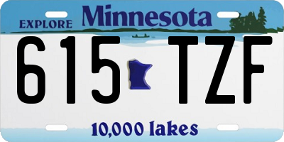 MN license plate 615TZF