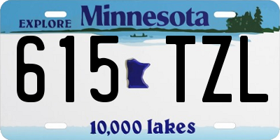 MN license plate 615TZL