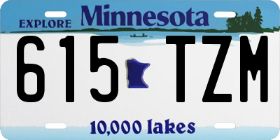 MN license plate 615TZM