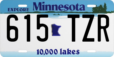 MN license plate 615TZR