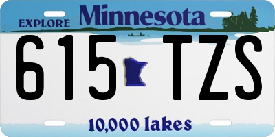 MN license plate 615TZS
