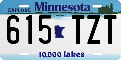 MN license plate 615TZT