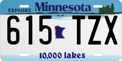 MN license plate 615TZX
