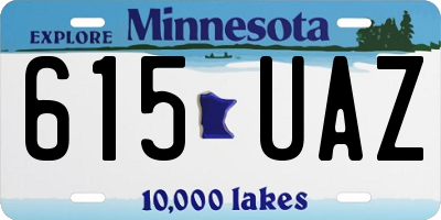MN license plate 615UAZ