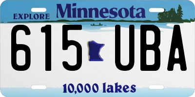 MN license plate 615UBA