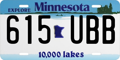 MN license plate 615UBB