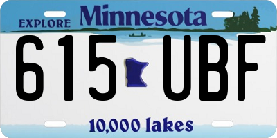 MN license plate 615UBF