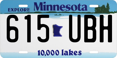 MN license plate 615UBH