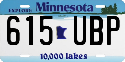 MN license plate 615UBP