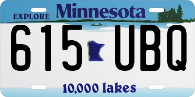 MN license plate 615UBQ