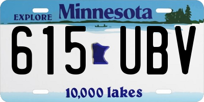 MN license plate 615UBV
