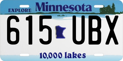 MN license plate 615UBX