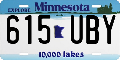 MN license plate 615UBY