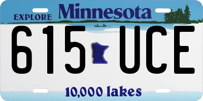 MN license plate 615UCE