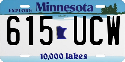 MN license plate 615UCW