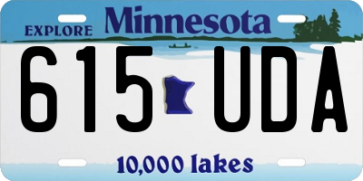 MN license plate 615UDA