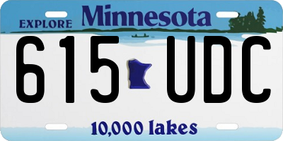 MN license plate 615UDC