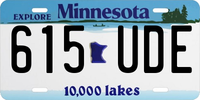 MN license plate 615UDE