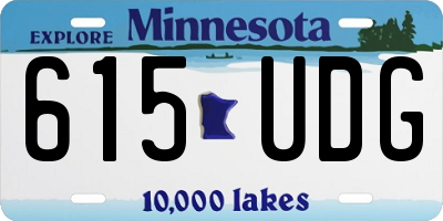 MN license plate 615UDG