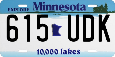 MN license plate 615UDK