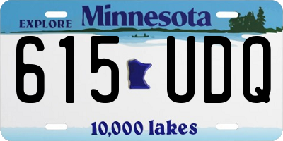 MN license plate 615UDQ