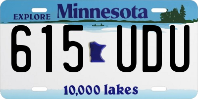 MN license plate 615UDU