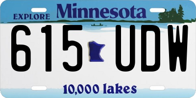 MN license plate 615UDW