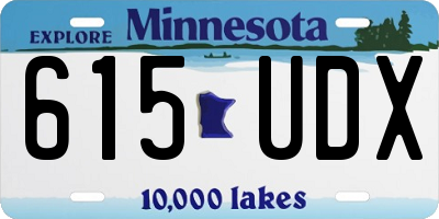 MN license plate 615UDX