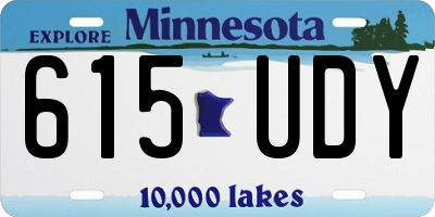 MN license plate 615UDY