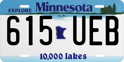 MN license plate 615UEB