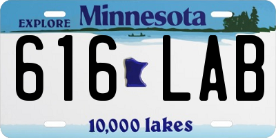 MN license plate 616LAB